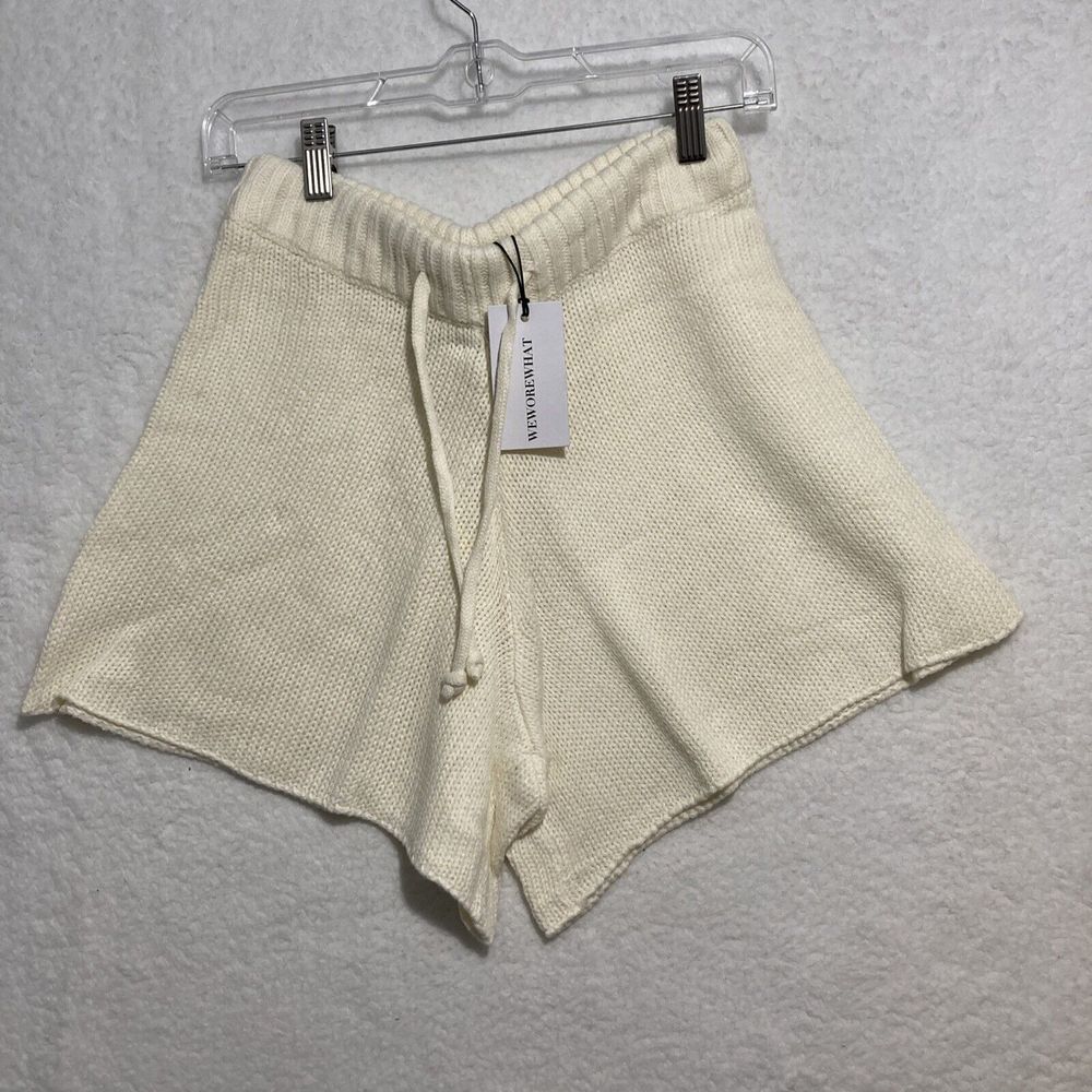 We Wore What Womens Shorts Size Xs Drawstring Crochet Casual Ivory